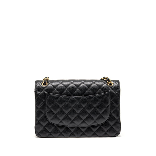 CHANEL JUMBO CLASSIC DOUBLE FLAP BAG CAVIAR BLACK GHW (MICROCHIP)