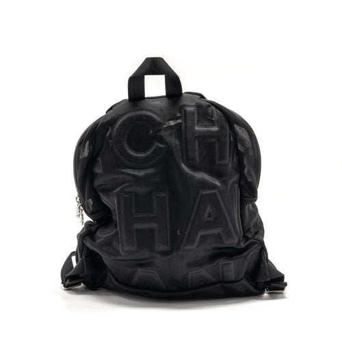 CHANEL COCO NEIGE BACKPACK MESH BLACK SHW