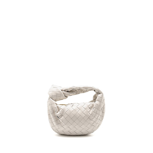 BOTTEGA VENETA MINI JODIE LAMBSKIN CHALK GHW