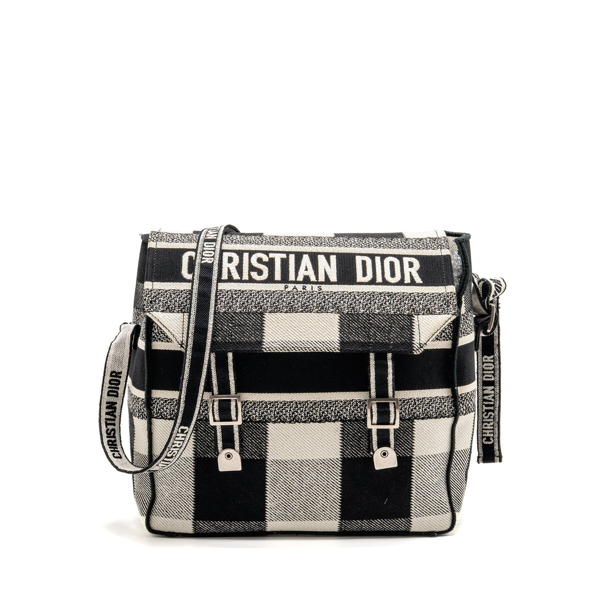 DIOR DIORCAMP MESSENGER BAG CANVAS BLACK/WHITE SHW