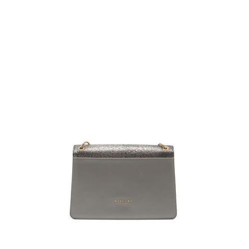 BVLGARI SERPENTI FOREVER LEATHER/CRYSTAL GALUCHAR GREY GHW