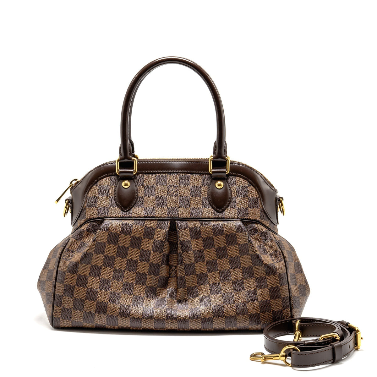 LOUIS VUITTON TREVI PM TOTE BAG DAMIER EBENE CANVAS GHW