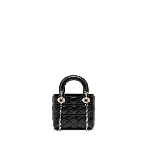 DIOR MINI LADY DIOR LAMBSKIN BLACK SHW