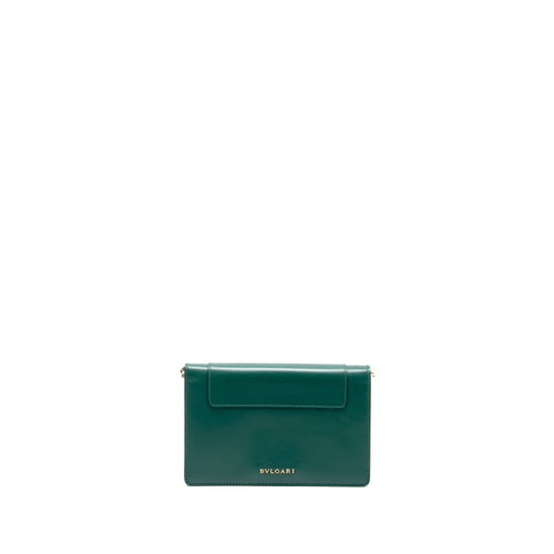 BVLGARI SERPENTI FOREVER WALLET ON CHAIN CALFSKIN GREEN LGHW