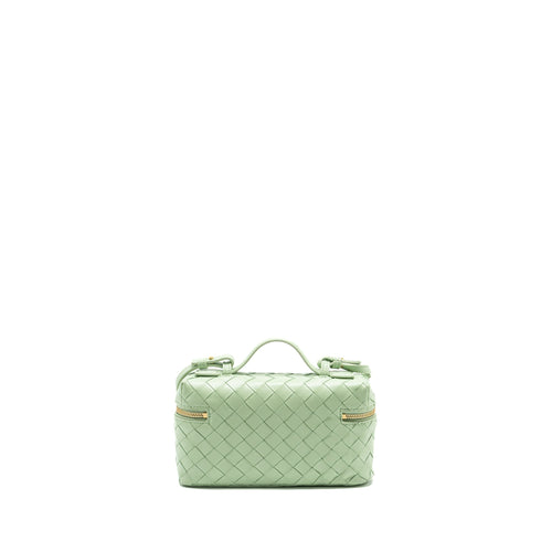 BOTTEGA VENETA BANG BANG VANITY CASE CALFSKIN LIGHT GREEN GHW