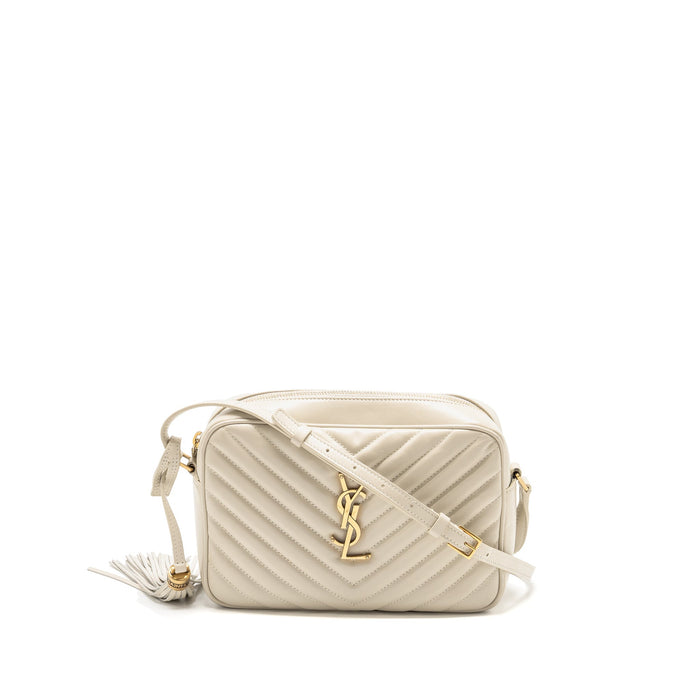SAINT LAURENT/YSL LOU CAMERA BAG CALFSKIN WHITE GHW