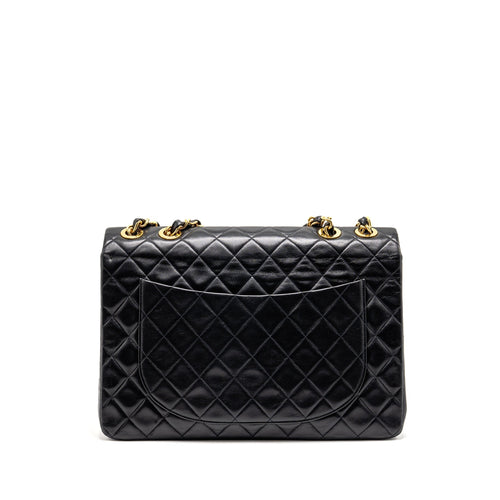 CHANEL VINTAGE CLASSIC FLAP JUMBO BAG CALFSKIN BLACK GHW
