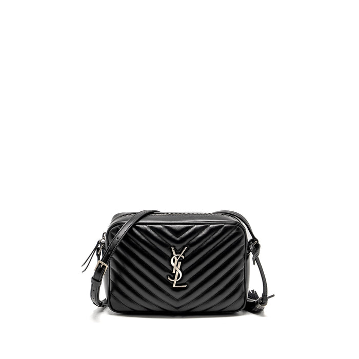 SAINT LAURENT LOU CAMERA BAG CALFSKIN BLACK RUTHENIUM SHW