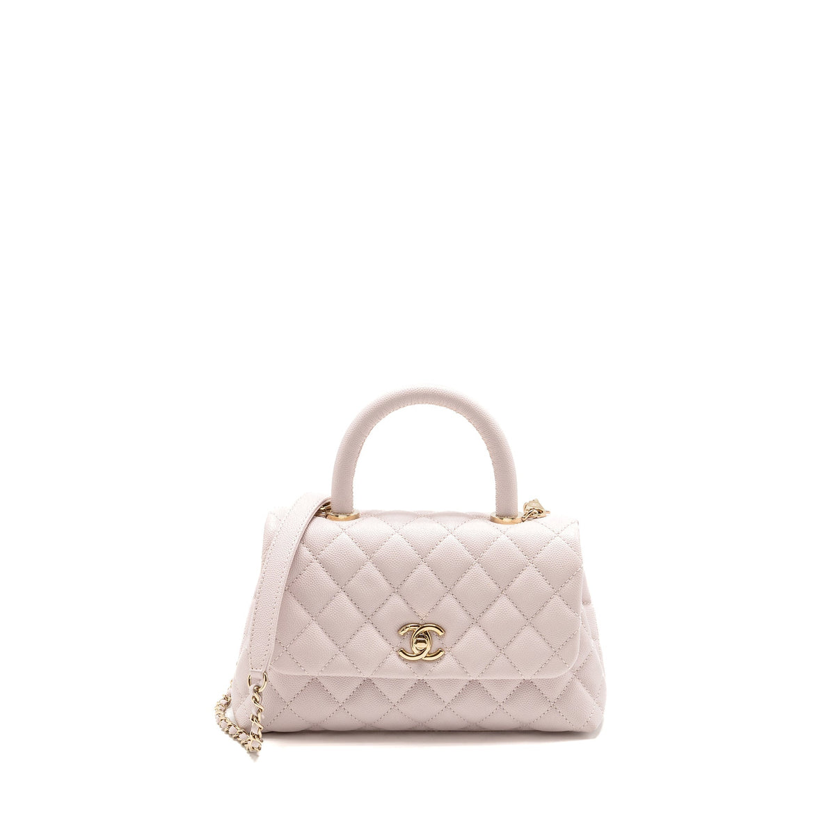 CHANEL SMALL COCO HANDLE CAVIAR LIGHT PINK LGHW