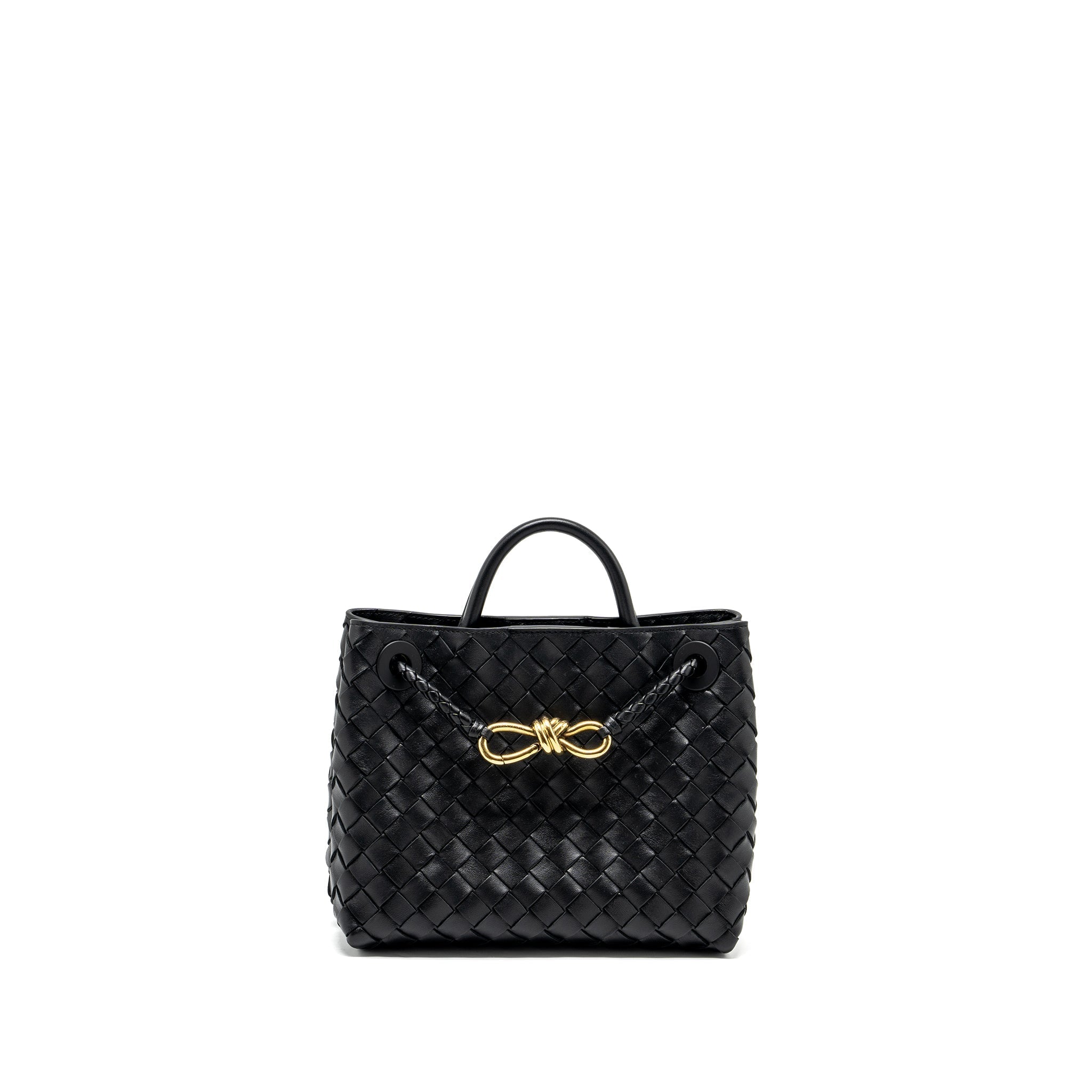 BOTTEGA VENETA SMALL ANDIAMO BAG LAMBSKIN BLACK GHW