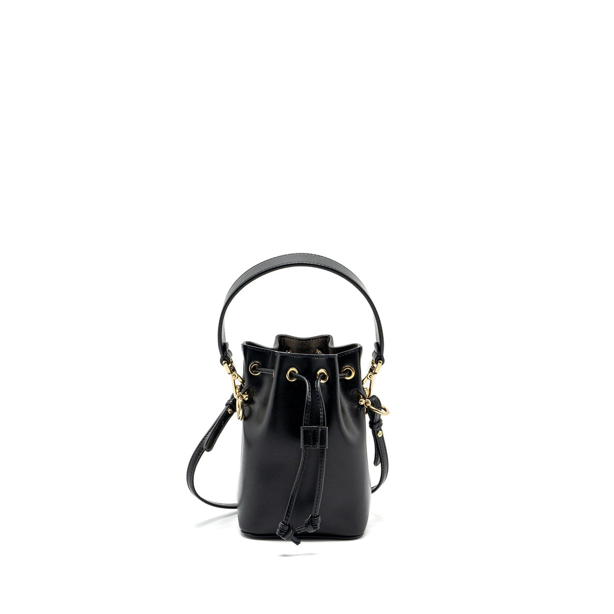 FENDI MINI MON TRESOR BUCKET BAG CALFSKIN BLACK GHW