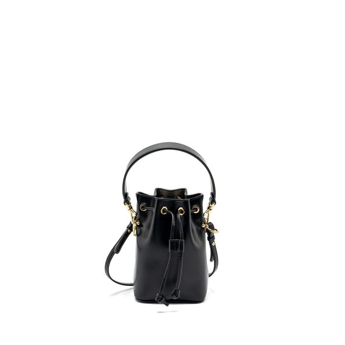 FENDI MINI MON TRESOR BUCKET BAG CALFSKIN BLACK GHW