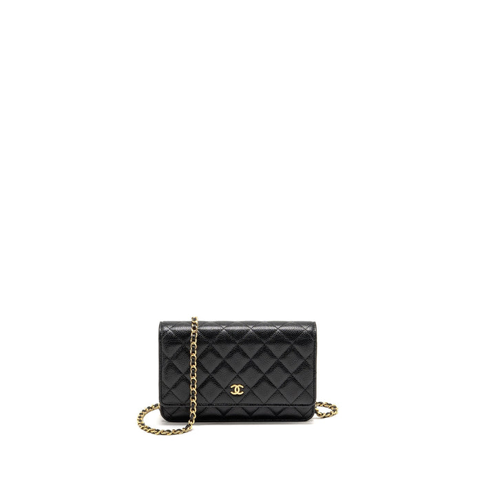 CHANEL CLASSIC WALLET ON CHAIN CAVIAR BLACK GHW
