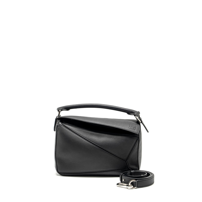 LOEWE SMALL PUZZLE BAG CALFSKIN BLACK SHW