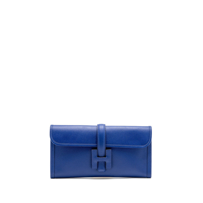 HERMES JIGE CLUTCH EPSOM BLUE ELECTRIC
