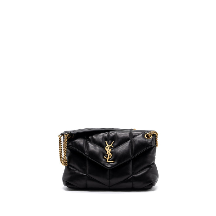 SAINT LAURENT/YSL SMALL PUFFER QUILTED NAPPA BLACK GHW