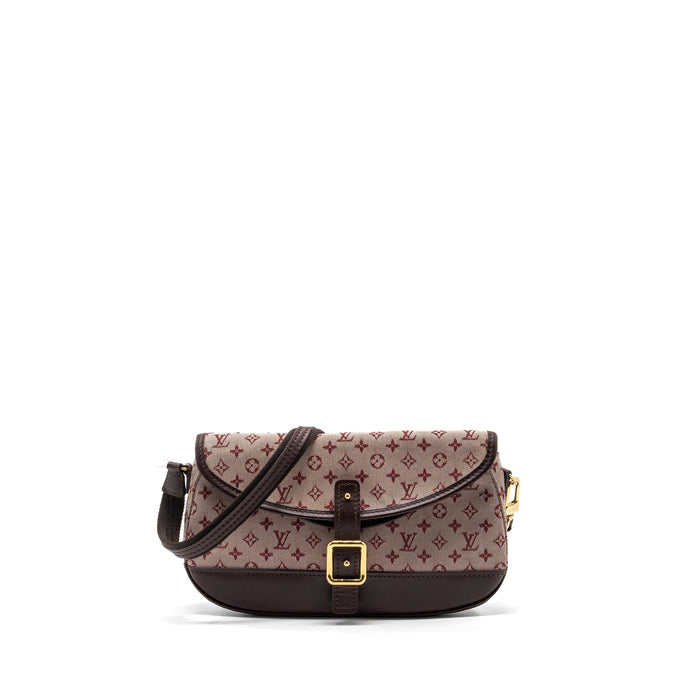 LOUIS VUITTON VINTAGE FLAP SHOULDER BAG FABRIC / LEATHER DARK PINK GHW