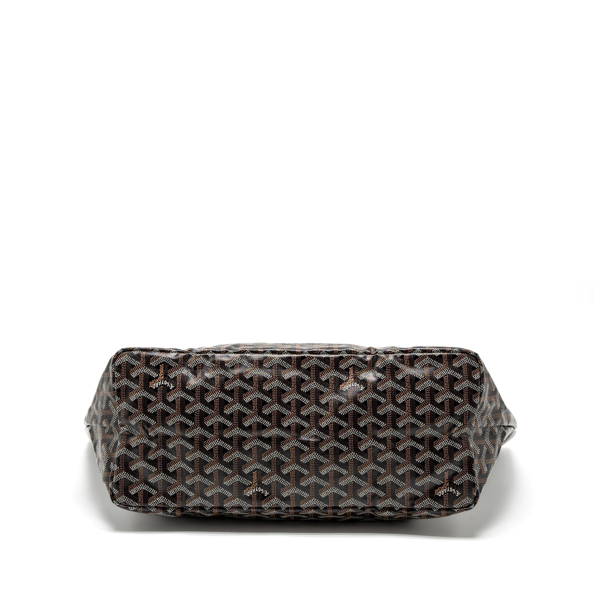 GOYARD SAINT LOUIS PM TOTE BAG GOYARDINE CANVAS BLACK/BROWN SHW