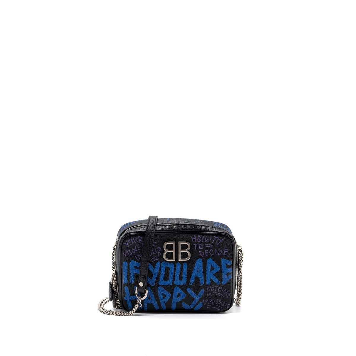 BALENCIAGA BB CAMERA BAG LEATHER BLACK/MULTICOLOUR SHW