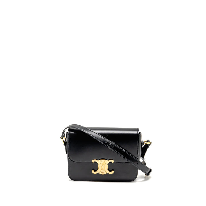 CELINE TEEN TRIOMPHE BAG SHINY CALFSKIN BLACK GHW