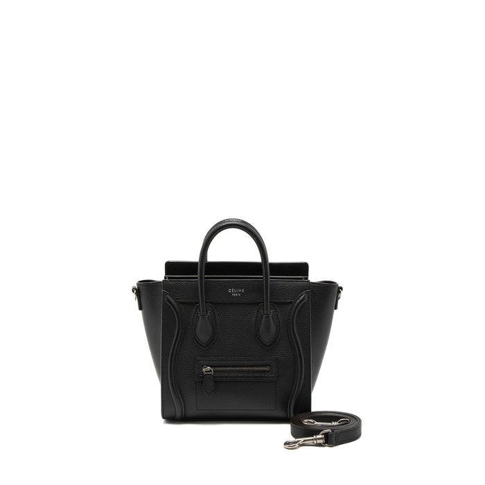 CELINE NANO LUGGAGE BAG CALFSKIN BLACK SHW