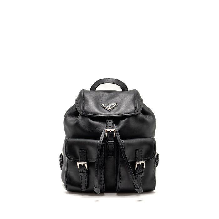 PRADA ZAINETTO BACKPACK LEATHER BLACK SHW