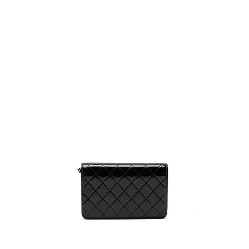 CHANEL 24C 31 WALLET ON CHAIN SHINY CALFSKIN BLACK LGHW (MICROCHIP)