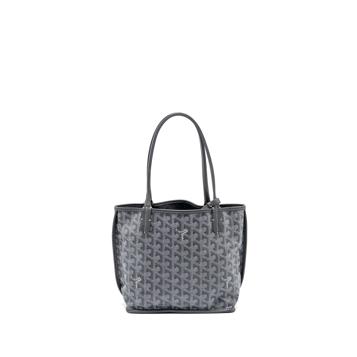 GOYARD MINI ANJOU TOTE BAG  GOYARDLINE CANVAS / LEATHER GREY SHW