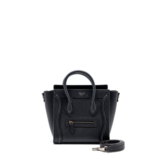 CELINE NANO LUGGAGE BAG CALFSKIN BLACK SHW