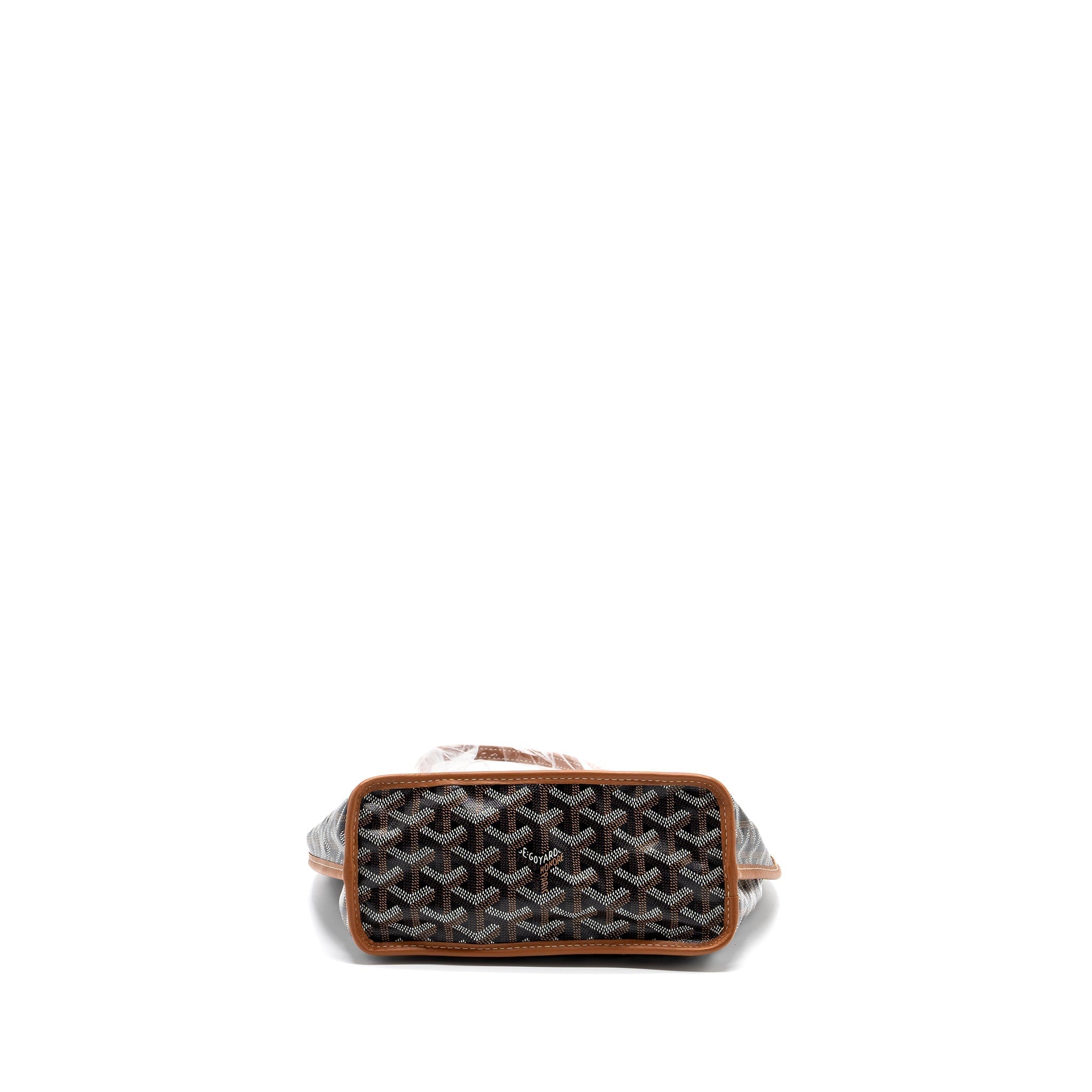GOYARD ANJOU MINI REVERSIBLE TOTE BAG GOYARDINE CANVAS / LEATHER BROWN / MULTICOLOR