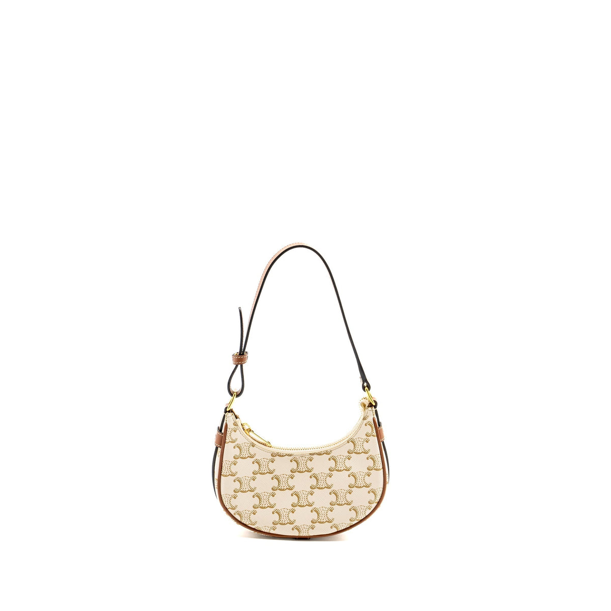 CELINE MINI AVA BAG TRIOMPHE CANVAS/CALFSKIN WHITE/BROWN GHW