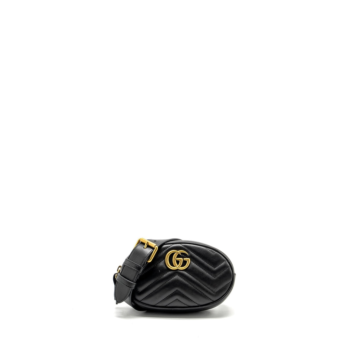GUCCI GG MARMONT BELT BAG CALFSKIN BLACK GHW