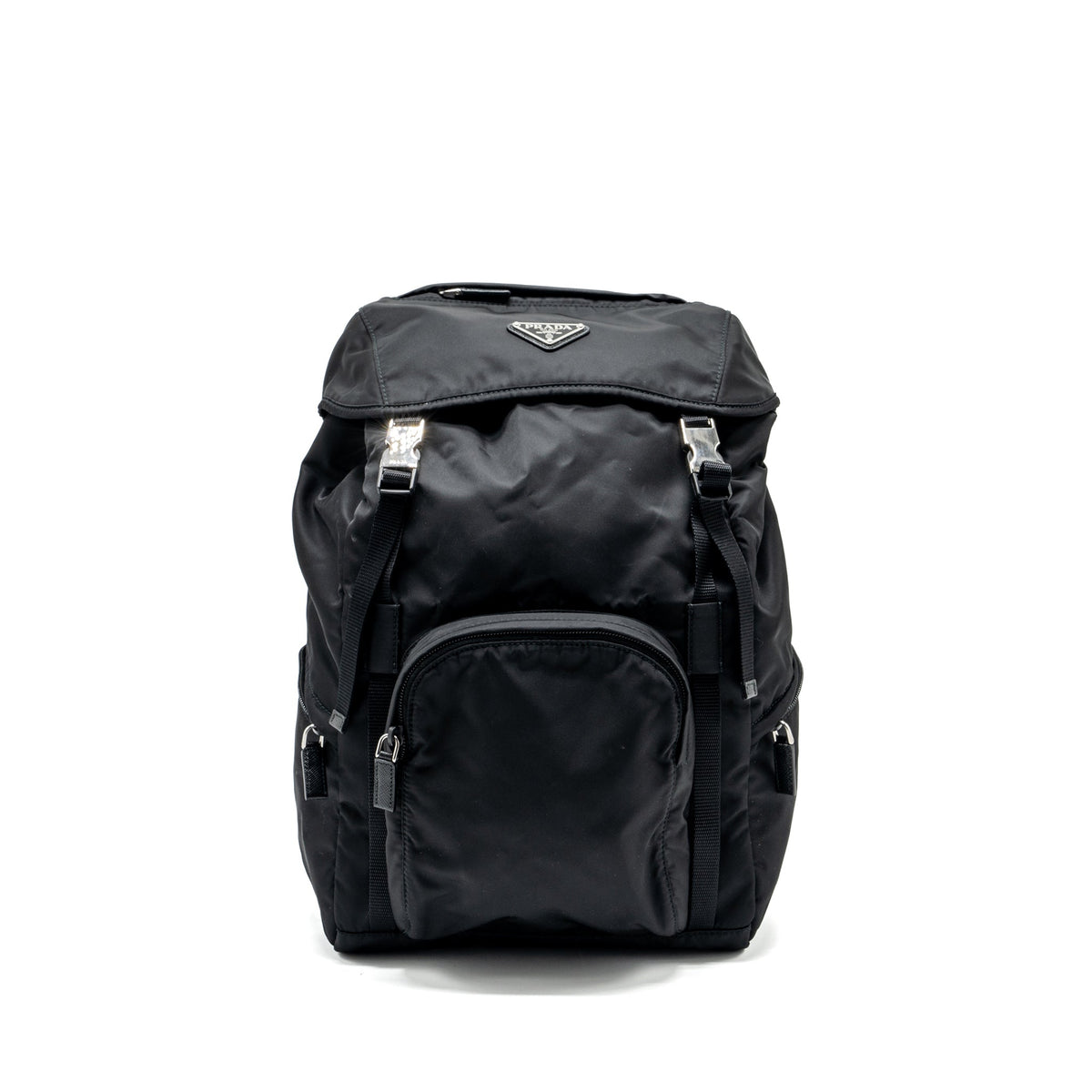 PRADA BACKPACK RE-NYLON/SAFFIANO BLACK SHW