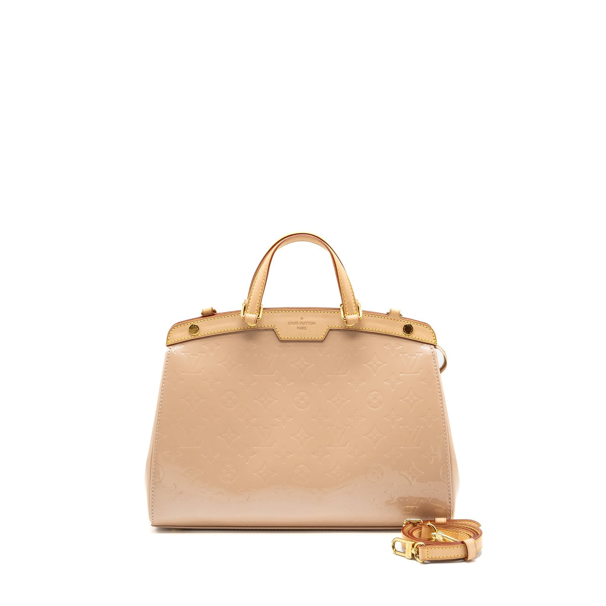 LOUIS VUITTON BREA MM PATENT LEATHER BEIGE GHW