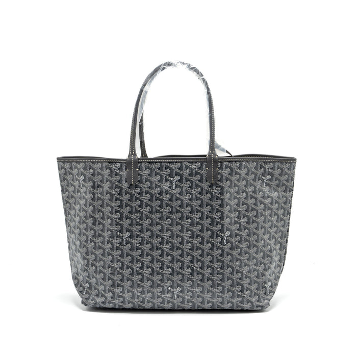 GOYARD SAINT LOUIS PM TOTE BAG GOYARDLINE CANVAS / LEATHER GREY SHW