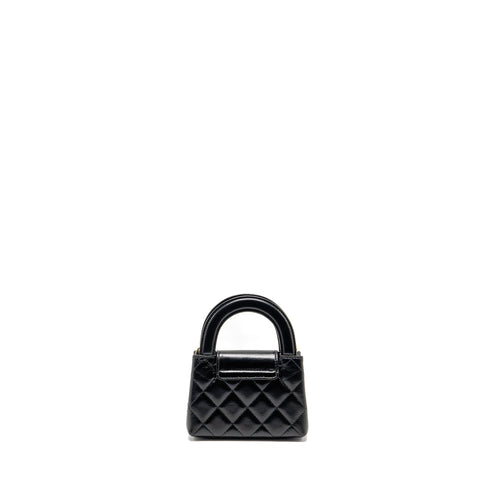 CHANEL 24P MINI NANO KELLY SHOPPER CALFSKIN BLACK GHW (MICROCHIP)