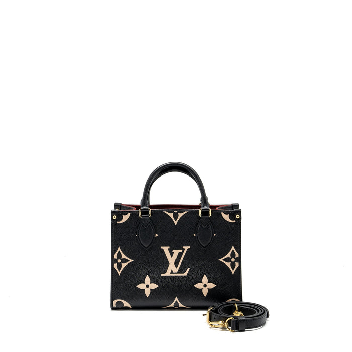 LOUIS VUITTON ONTHEGO PM BICOLOUR MONOGRAM EMPREINTE BLACK GHW