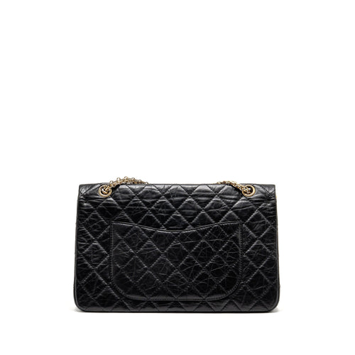 CHANEL 2.55 227 REISSUE MAXI FLAP BAG AGED CALFSKIN BLACK LGHW