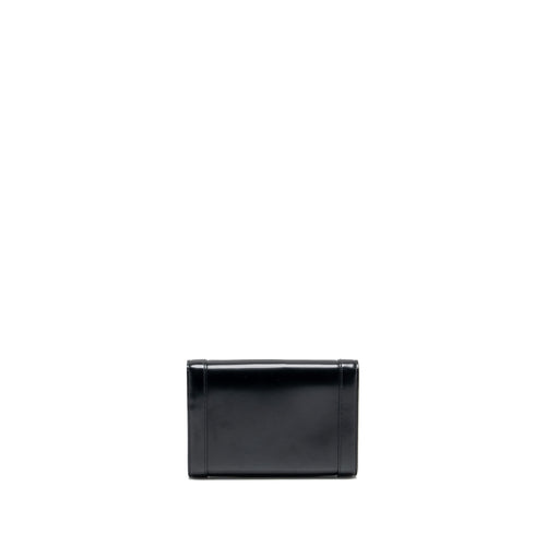 CELINE TRIOMPHE FLAP WALLET WITH STRAP CALFSKIN BLACK GHW