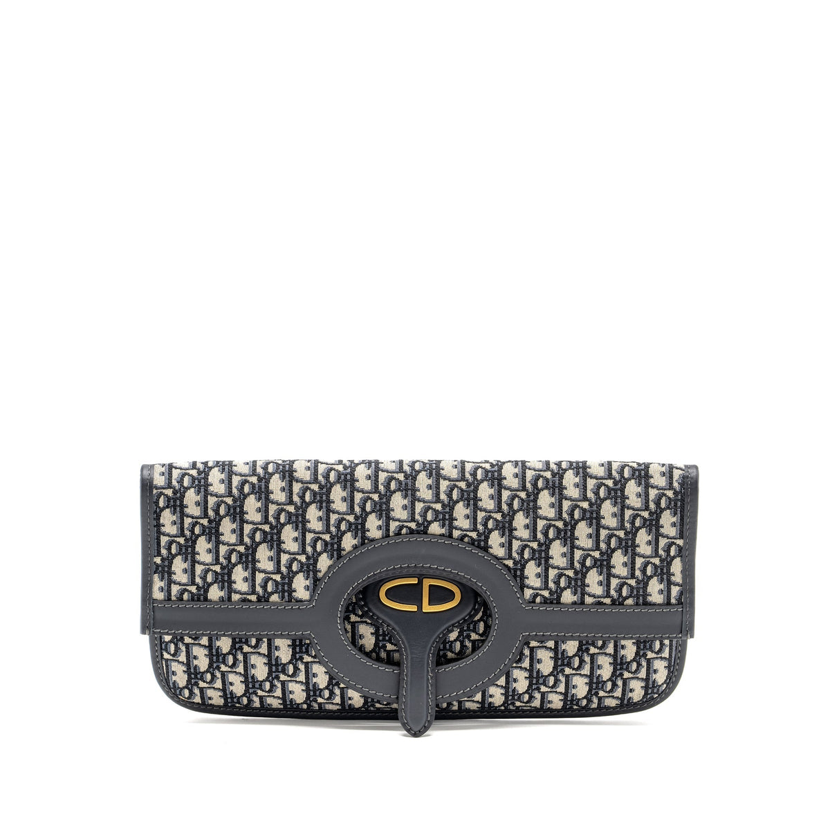DIOR FOLDER CLUTCH BLUE DIOR OBLIQUE CANVAS/LEATHER GHW