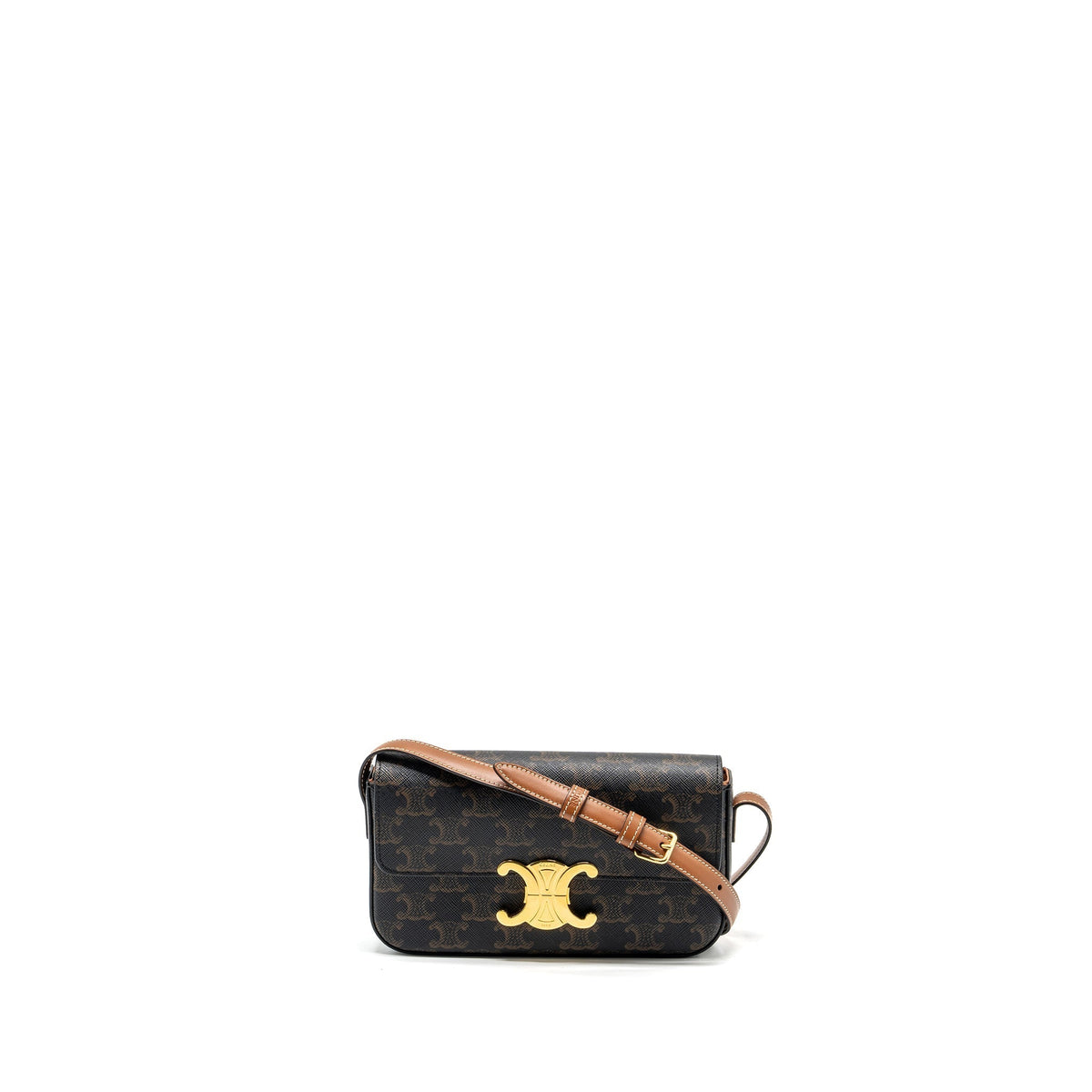 CELINE TRIOMPHE SHOUDER BAG TRIOMPHE CANVAS / CALFSKIN TAN GHW