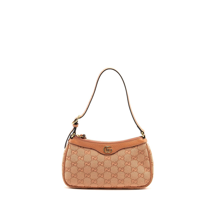 GUCCI SMALL OPHIDIA HOBO BAG GG SUPREME CANVAS PINK LGHW