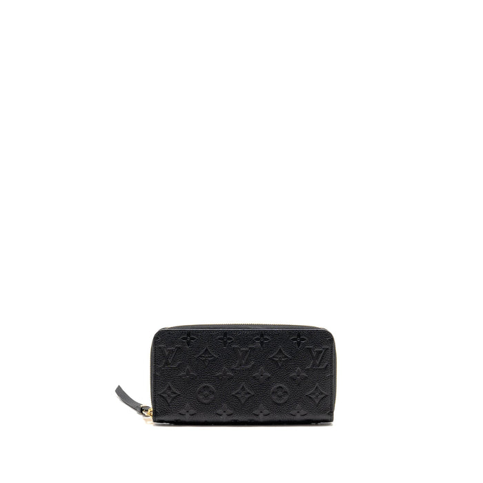 LOUIS VUITTON ZIPPY LONG WALLET EMBOSSED MONOGRAM EMPREINTE LEATHER BLACK GHW