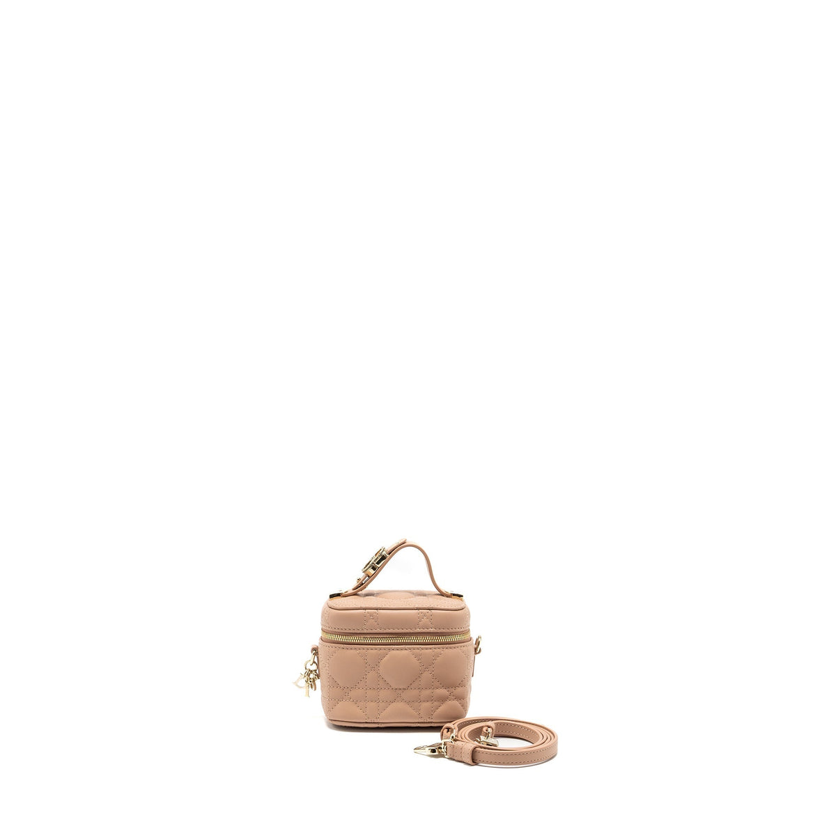 DIOR MICRO LADY DIOR VANITY CASE LAMBSKIN DARK BEIGE LGHW