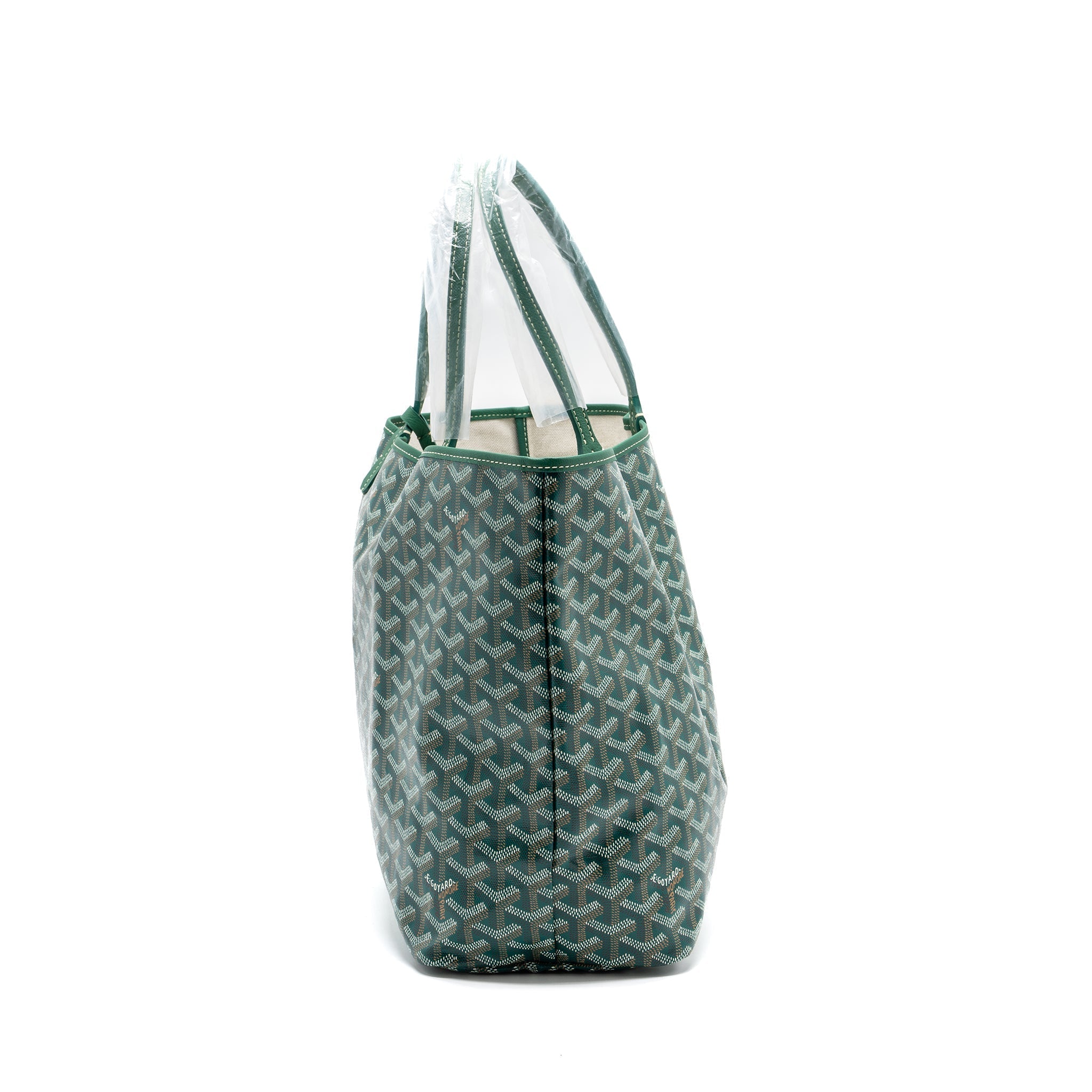 GOYARD SAINT LOUIS PM TOTE BAG GOYARDINE CANVAS GREEN / MULTICOLOURED SHW