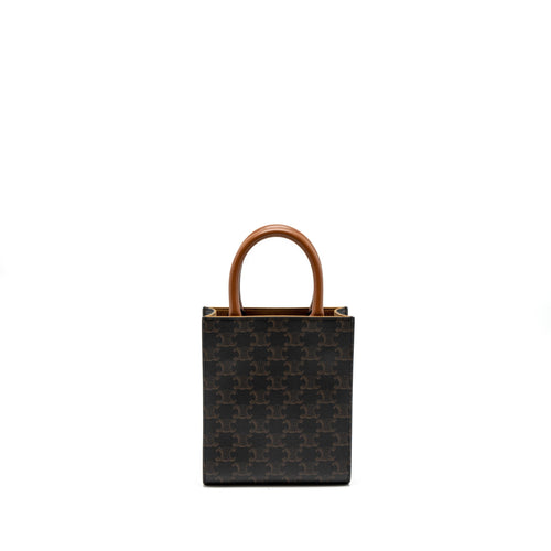 CELINE MINI VERTICAL CABAS TRIOMPHE CANVAS BROWN GHW