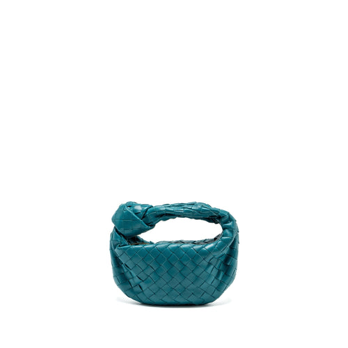 BOTTEGA VENETA MINI JODIE LAMBSKIN BLUE GHW