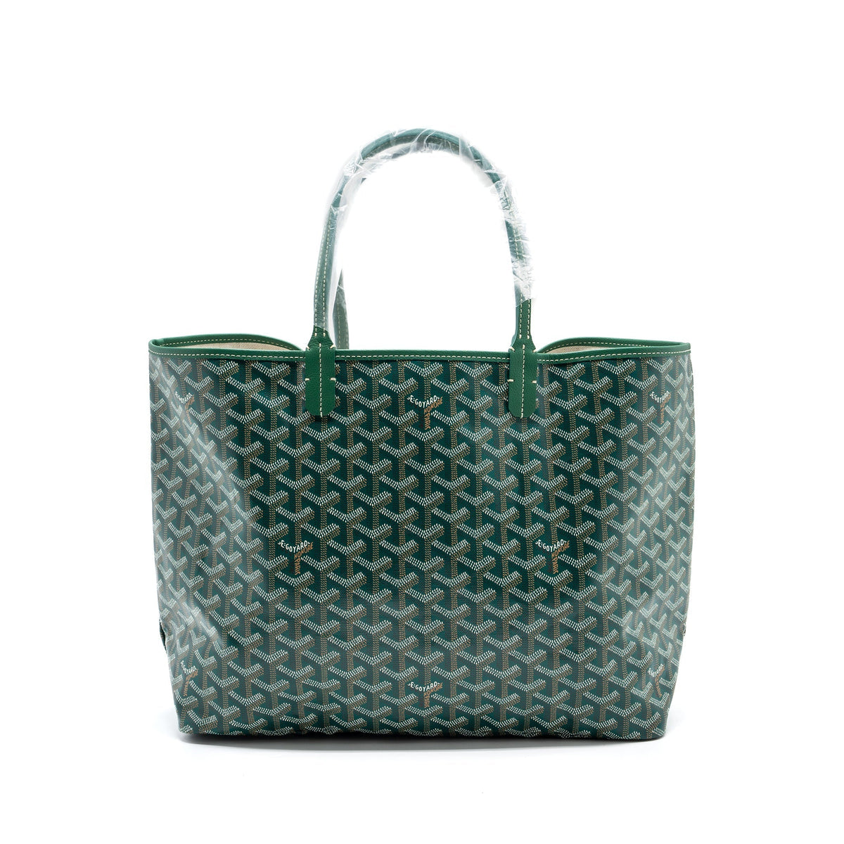 GOYARD SAINT LOUIS PM TOTE BAG GOYARDINE CANVAS GREEN / MULTICOLOURED SHW