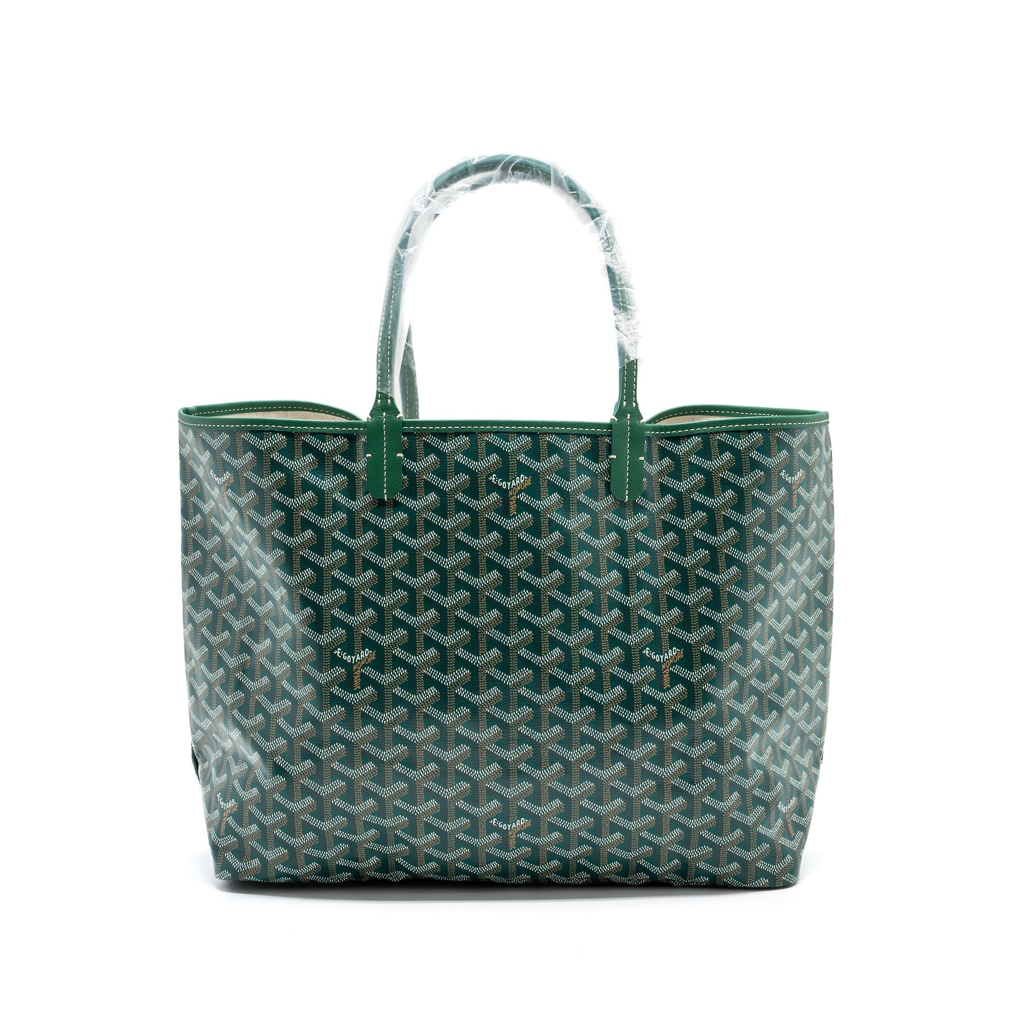 GOYARD SAINT LOUIS PM TOTE BAG GOYARDINE CANVAS GREEN / MULTICOLOURED SHW