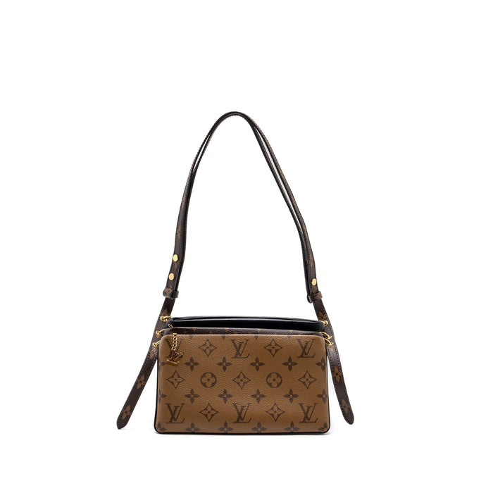LOUIS VUITTON LV3 POCHETTE SHOULDER BAG REVERSE MONOGRAM CANVAS LAMBSKIN GHW